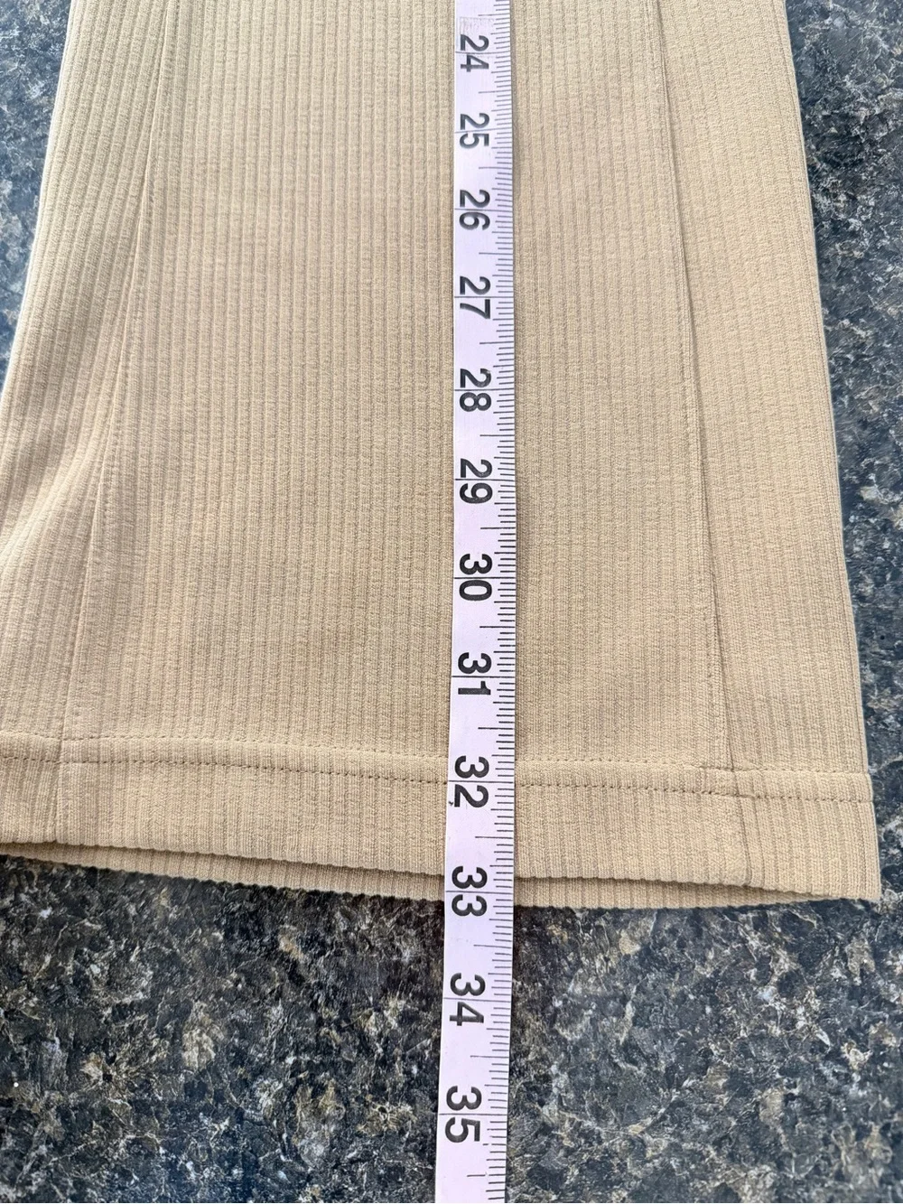 Lululemon Ribbed Softstreme Flared Pants Size 4 Filbert Tan 8125 - Picture 9 of 10
